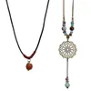 Ожерелья с подвесками ручной работы из керамических бусин, ожерелье в богемном этническом стиле, цепочка для свитера, регулируемая веревка, винтажные украшения для вечеринок, подарок H9ED