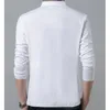 2023 T-shirt da uomo Cott manica lunga maglietta da uomo tinta unita T-shirt top tees colletto alla coreana Lg camicia a4mP #