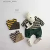 T-shirts Frühling Herbst Kinder Casual Tee Lose Kinder Gestreiften T Shirts Baumwolle T Shirt Jungen Mädchen Langarm Tops Baby Clothes24328