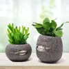 Vases Desktop Plant Pot Round Resin Zipper Mouth Flower Set For Indoor Outdoor Gardening Planter With Drainage