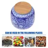 Storage Bottles Loose Tea Ceramic Kitchen Canisters Oriental Food Jar Airtight Wood Lid Cover Vintage Coffee Canister Gift Tin Candy