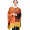 CHCH 2023 Hiver Femmes Tricoté Lâche Rayé Manteau Veste De Luxe Dames Automne Col Roulé Pull Capes et Pchos Nouveau Z2oX #