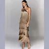 Модное висячее платье с кисточками и открытой спиной, женское дизайнерское платье, платья для женщин