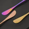Knives 2Pcs Stainless Steel Matte Butter Knife Cheese Dessert Jam Spreaders Cream Knifes Utensil Cutlery Colorful Party Tools