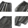 spring New Solid Color Men Baggy Jeans Straight Versatile Trendy American W Fi Loose Straight Wide Leg Denim Pants m0IZ#