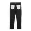 Jeans para hombres Moda americana Bordado Negro Gris Pantalones con cerradura de colores Jeans Ropa de calle informal Y2k Pantalones de mezclilla apilados para hombre con cordones J240328