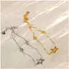 Chain Link Armbanden Enshir Vintage Holle Ster Armband Voor Vrouwen Temperament Partij Sieraden Gift Drop Levering Ot0Eb