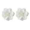 Boucles d'oreilles polyvalentes fleur imitation perle décor résine matériel bijoux de mode cadeaux pour maman femme petite amie livraison directe Otzvt