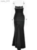 Basic Casual Dresses XIZOU Elegant Bodycon Maxi Dress Black Women Off -shoulder Sleeveless Backless Sexy Club Party Fashion Evening yq240328