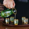 Wine Glasses Chinese White Cup Hand-painted Enamel Craft Traditional S Glass Divider Set