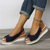 Sandals 2023 High Quality Womens Shoe Buckle Peep Toe Summer Wedding Comfortable and Durable Office H240328