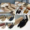 Loro pianaa vestido designers homens sapatos para feminino slowms mocassins tástels de couro alto tendão elástico de baixo tendão