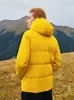 Pieer Camp New Men Down Jacket Inverno Curto 100% Poliéster Com Capuz Zíper Preto Amarelo Cor Causal Grosso Mens Casacos AYR902305T k7Yr #