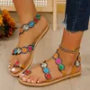 Sandals 2024 Summer New Fashion Set TOE European and American Style Womens Holiday Outdoor Beach Plus Size Shoes H240328R0PL
