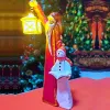 Heykeller Yaratıcı Reçine Noel Baba Snowman Gece Hafta Işık Süsleri Navidad Dekorasyon Ev Partisi 2022 Yeni Yıl Çocuk Hediyeleri