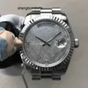 Casual Mode Meteoriet Gezicht Automatisch Mechanisch Horloge Eta2834 Beweging Waterdichte Kalender Roestvrij Staal Saffier Heren