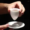 ティーウェアセットハットカップマトンジェイド磁器茶スケッチマスターセラミックセットホワイトウォータードロップ感謝