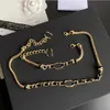 Designer armband ketting stempel ketting nooit vervagen mode 18k vergulde vrouwen designer kettingen choker brief hanger ketting strass sieraden