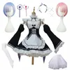 in stock Rem Ram Maid Cosplay Costumes Kawaii dres Maid A03r#