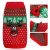 Dog Apparel Puppy Winter Warm Clothes Adorable Deer Sweater Christmas Party Pet Costume (Red And White Size 2XL)