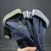 nuovi jeans cargo da uomo affidabili e comodi pantaloni casual ricamo cowboy abbigliamento di lusso streetwear blu boyfriend jeans V0YK #