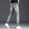 fi Brand Denim Jeans For Men's Slim Motorcycle Style Lg Pants Persalized Zipper Retro Pattern Fi Trousers Q6zX#