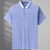 Heren T-shirt Korte Mouw Polo-Hals Zomer Basic Mode Casual All-match Engeland Gestreepte Zakken Truien 240318