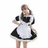 Färg cosplayer svart vit lolita dr kvinnor piga apr dr bow tie cafe cosplay costume anime halen servant outfit l8ax#