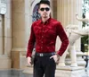 Alta qualidade mais novo estilo 2016 outono dos homens fi floral ouro veet dr camisa formal masculino busin lg manga camisa veet h640 #