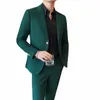 2023 Nieuwe Wafel Jasje + Broek 2 Delige Set Mannen Solid Slim Fit Busin Tuxedo Bruidegom Bruiloft Prom Wear casual Dr Sets 4XL-M m6E9 #