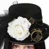 Berets Unisex Steempunk Top Hat with Brim and Goggles Party Holiday Decorationsギフトドロップシップ