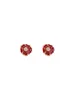 Designer oorbellen Camellia oorbellen, rode studs, kleine geuroorbellen, bruid 2024 nieuwjaar, high-end temperament, retro