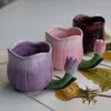 Tasses petite foule conception violet tulipe poignée tasse d'eau en céramique haute beauté cadeau pour les filles marque