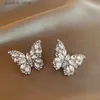 Fascino squisito colorato zircone orecchini di cristallo per le donne brillanti orecchini a farfalla giovane ragazza festa gioielli da sposa regali Y240328