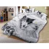 Wolf Couple Bedding Sets Cool Grey Lovers Wolf Duvet Cover Set 3D Vivid Comforter Cover 3pcs Twin Full Queen King Y2004172588