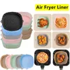 Fritadeiras de ar de silicone pratos de cozimento forno bandeja de cozimento cozinha pizza frango frito cesta esteira sílica gel airfryer grill panelas t9i002598