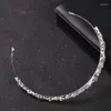 Fermagli per capelli Colore argento Corona di cristallo Fascia per capelli da donna Strass Prom Diadema Accessori da sposa da sposa Gioielli Diademi e corone