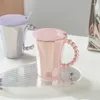 Muggar keramik mugg enkelhet solid design stil pärla hanterar kaffekopp drinkware kök praktisk miljövänlig produkt