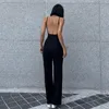 xeemilo sexig backl spaghetti rem jumpsuit kvinna sommar svart mager bodyc bodysuit byxor semester damer casual jumpsuits t7Hz#