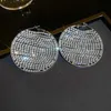 Boucle d'oreille circulaire géométrique en strass pour femmes, Design luxueux exagéré, boucles d'oreilles goutte, bijoux plaqués or haut de gamme Y240328