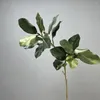 Plante Magnolia artificielle faite à la main, fleurs décoratives, 2 fourchettes, grande branche d'arbre simulée, feuilles en caoutchouc, plantes de chambre à coucher de 110cm