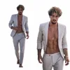 Haute Qualité Summer Beach Tuxedos Slim Fit Groom Costumes De Mariage Hommes Prom Party Deux Pièces Veste + Pantalon h7cF #