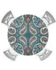 Tkanina stołowa Poligonalna niebieska okrągłe okrągłe obrus elastyczny pokrywka wewnętrzna wodoodporna dekoracja jadalni