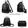 Backpack Style Shoulder Bags Brand Women Backpack High Quality Leather School for Teenager Girls Casual Vintage Solid Lady H240328