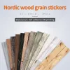 ステッカー3M自己肥沃な木製穀物ステッカー防水ブラックビニールヨーロッパの壁紙キッチン家具デスクトップホームウォールデコレーションモダン