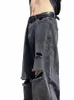 Hosen gebrochen zerrissene männliche Cowboy-Hosen gerade zerrissene Jeans für Männer mit Löchern schwarz Y2k Vintage ästhetische Winter gestapelt Y 2k W9oF #