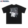 Herren-T-Shirts, grafisches Kurzarm-T-Shirt für Herren, Sommer, Streetwear, Rundhalsausschnitt, halbe Ärmel, lockeres T-Shirt für Herren