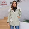 hailuozi 2023 Neue Damenjacke mit Kapuze und Fell, kurz, warm, Winter-Outwear, kleiner Geldbeutel, Design, Reißverschluss, Quilten, Damenmantel 3062 63x7#