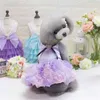 Cão vestuário roupas para animais de estimação teddy de alta qualidade princesa rosa saia é melhor do que urso primavera verão gota entrega casa jardim suprimentos dh87a