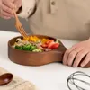 그릇 너도밤 나무 일본 스타일 핸들 바 그릇 kimchi 나무 전문 간식 과일 샐러드 플레이트 크리에이티브 테이블웨어